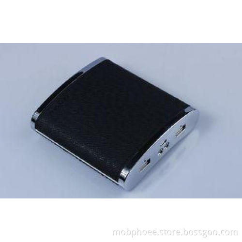 2 Usb 18650 13000mah Black / Beige Rechargeable Power Bank